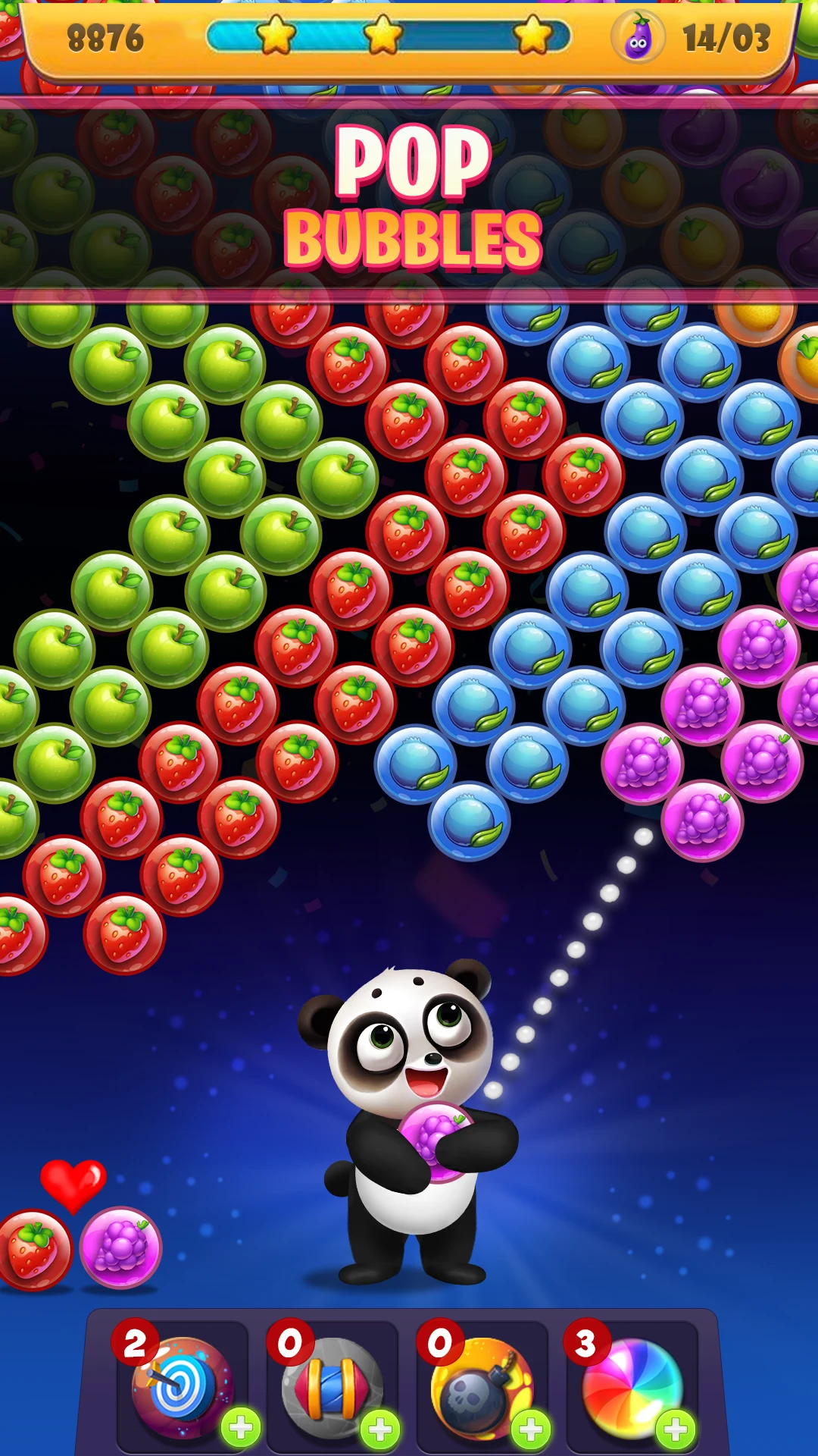 Panda Fruit Bubble Pop Shoot screenshot
