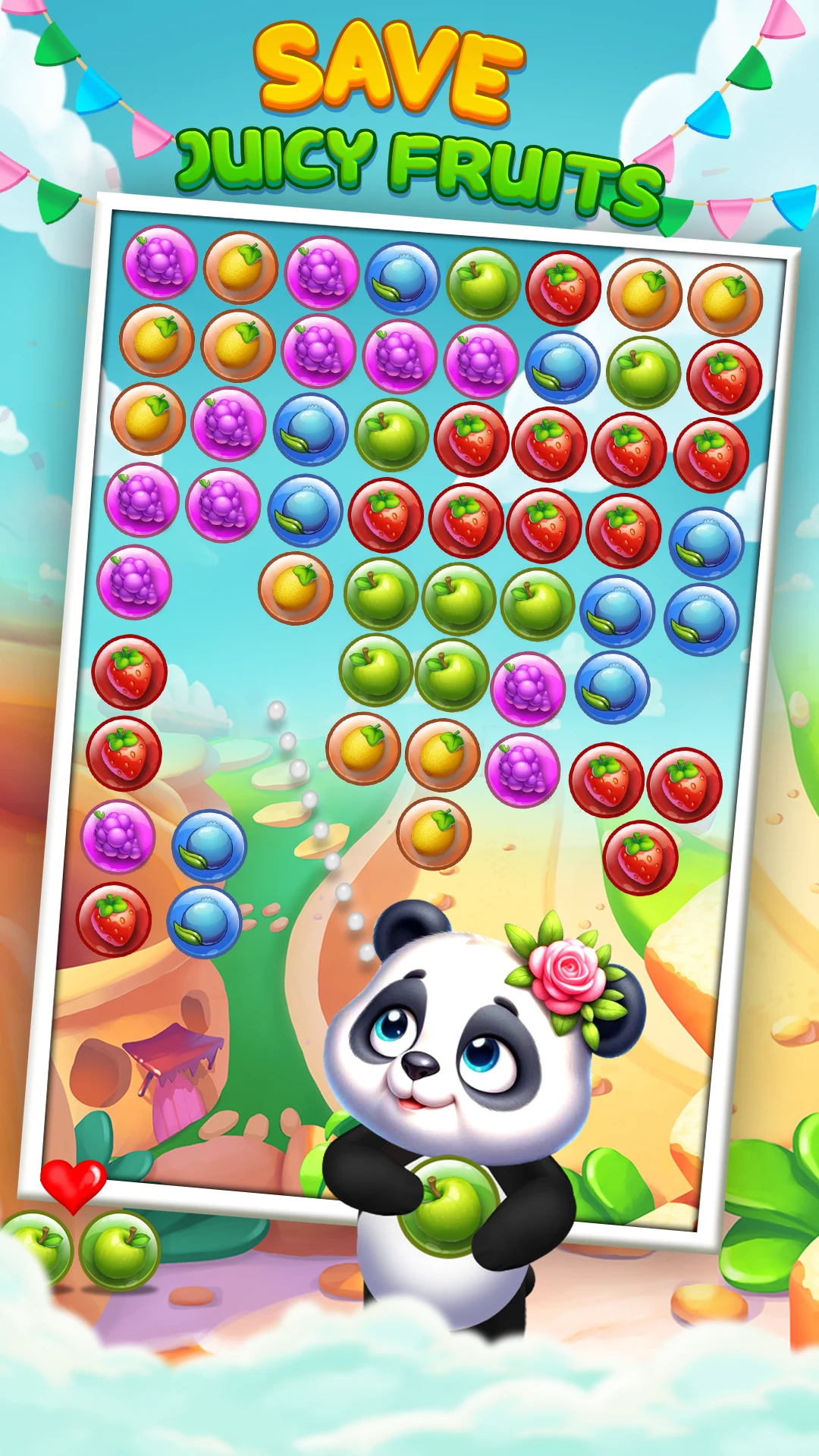 Panda Fruit Bubble Pop Shoot screenshot